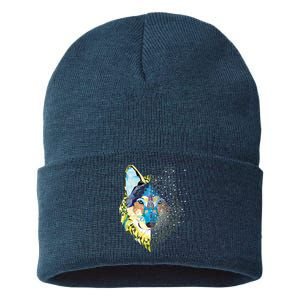 Constellation Pixel Wolf Sustainable Knit Beanie