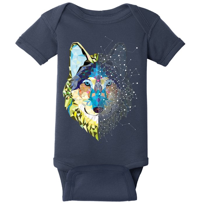 Constellation Pixel Wolf Baby Bodysuit