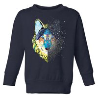 Constellation Pixel Wolf Toddler Sweatshirt