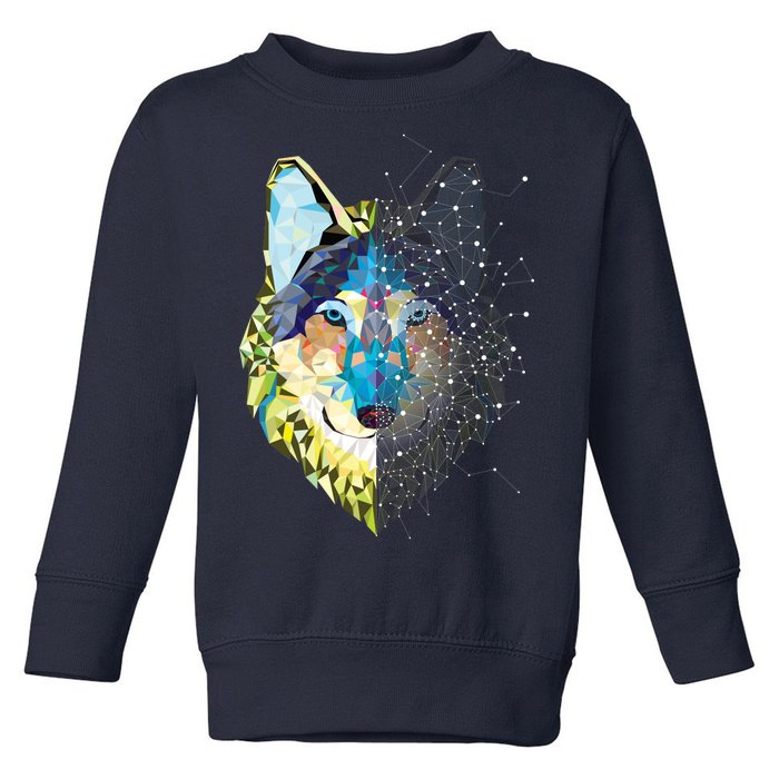 Constellation Pixel Wolf Toddler Sweatshirt