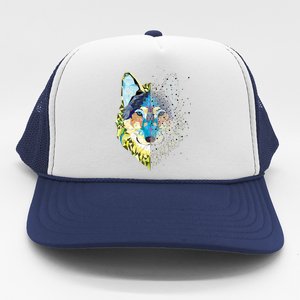 Constellation Pixel Wolf Trucker Hat