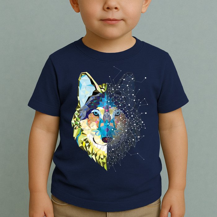 Constellation Pixel Wolf Toddler T-Shirt