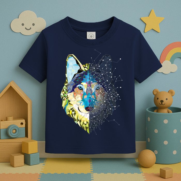Constellation Pixel Wolf Toddler T-Shirt