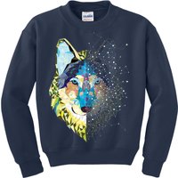 Constellation Pixel Wolf Kids Sweatshirt