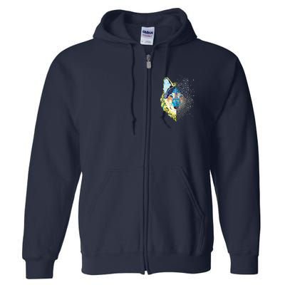 Constellation Pixel Wolf Full Zip Hoodie