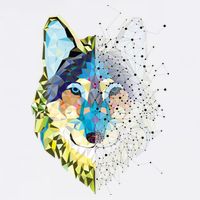 Constellation Pixel Wolf Garment-Dyed Sweatshirt