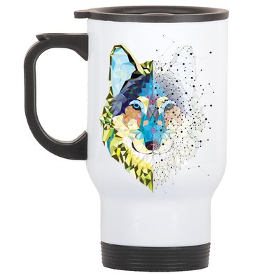 Constellation Pixel Wolf Stainless Steel Travel Mug