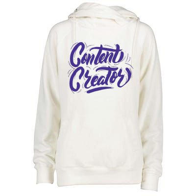 Content Creator Womens Funnel Neck Pullover Hood