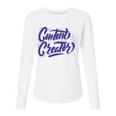 Content Creator Womens Cotton Relaxed Long Sleeve T-Shirt