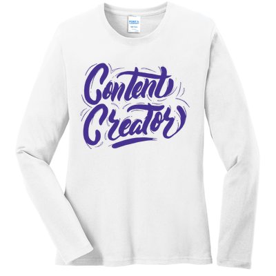 Content Creator Ladies Long Sleeve Shirt