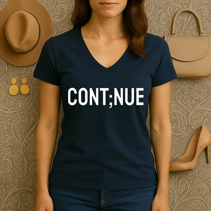 Continue Suicide Prevention Women's V-Neck T-Shirt