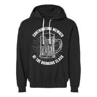 Contributing Member Of The Drinking Class Garment-Dyed Fleece Hoodie