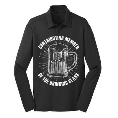 Contributing Member Of The Drinking Class Silk Touch Performance Long Sleeve Polo