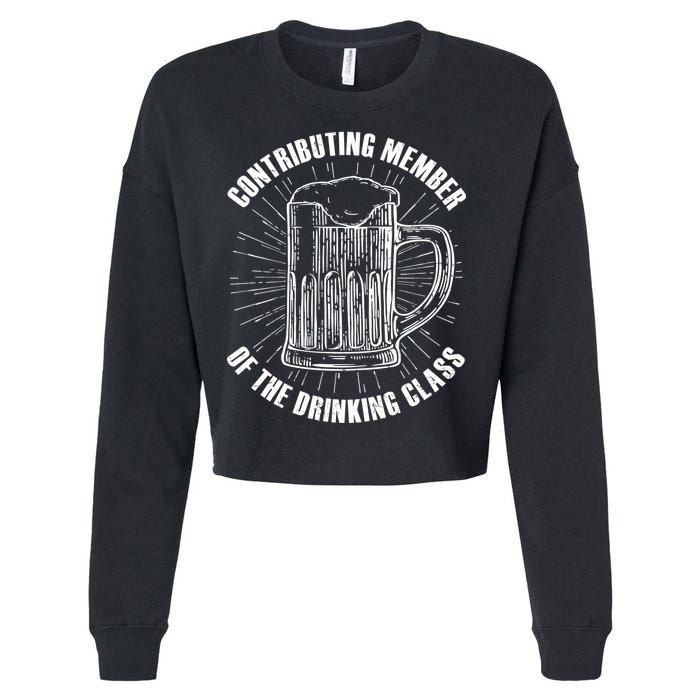 Contributing Member Of The Drinking Class Cropped Pullover Crew