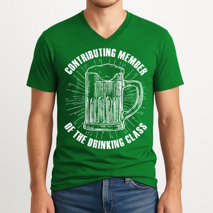 Contributing Member Of The Drinking Class V-Neck T-Shirt