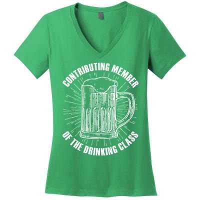 Contributing Member Of The Drinking Class Women's V-Neck T-Shirt