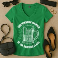Contributing Member Of The Drinking Class Women's V-Neck T-Shirt