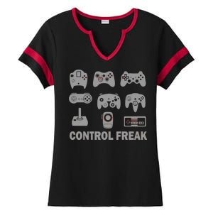 Control Freak Gamer Controllers Ladies Halftime Notch Neck Tee