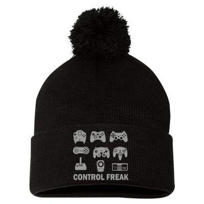 Control Freak Gamer Controllers Pom Pom 12in Knit Beanie