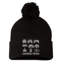 Control Freak Gamer Controllers Pom Pom 12in Knit Beanie