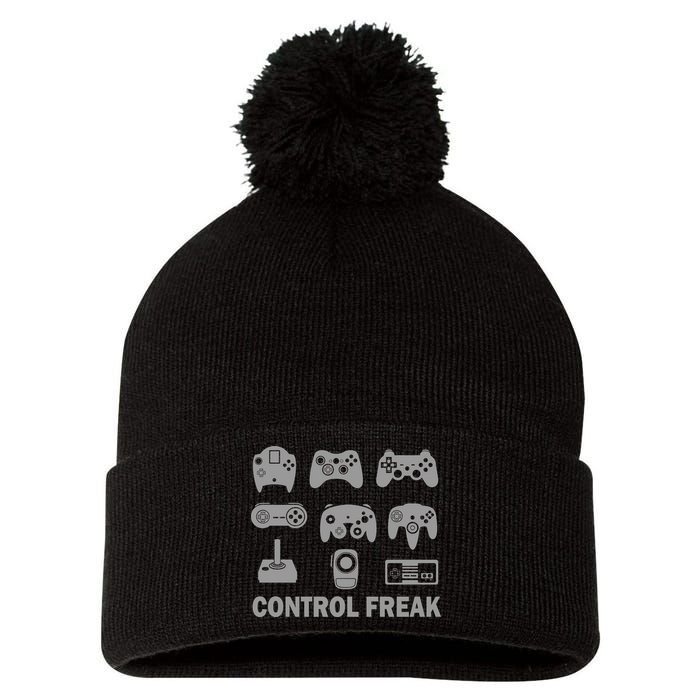 Control Freak Gamer Controllers Pom Pom 12in Knit Beanie