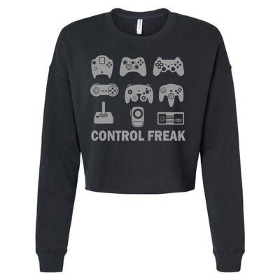 Control Freak Gamer Controllers Cropped Pullover Crew