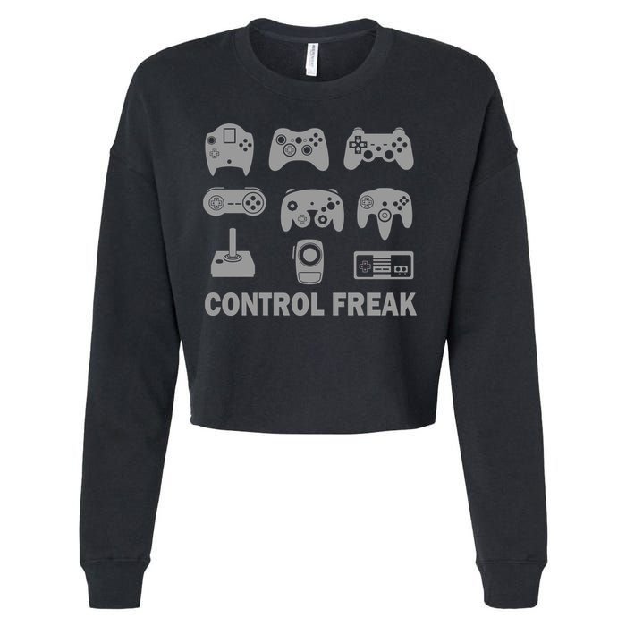 Control Freak Gamer Controllers Cropped Pullover Crew