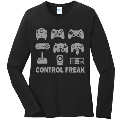 Control Freak Gamer Controllers Ladies Long Sleeve Shirt