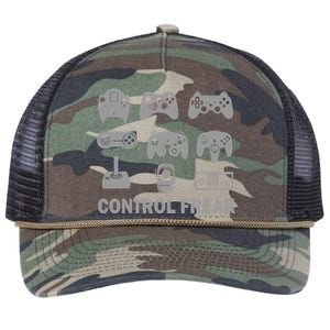 Control Freak Gamer Controllers Retro Rope Trucker Hat Cap