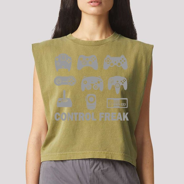 Control Freak Gamer Controllers Garment-Dyed Women's Muscle Tee