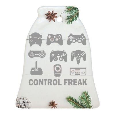 Control Freak Gamer Controllers Ceramic Bell Ornament