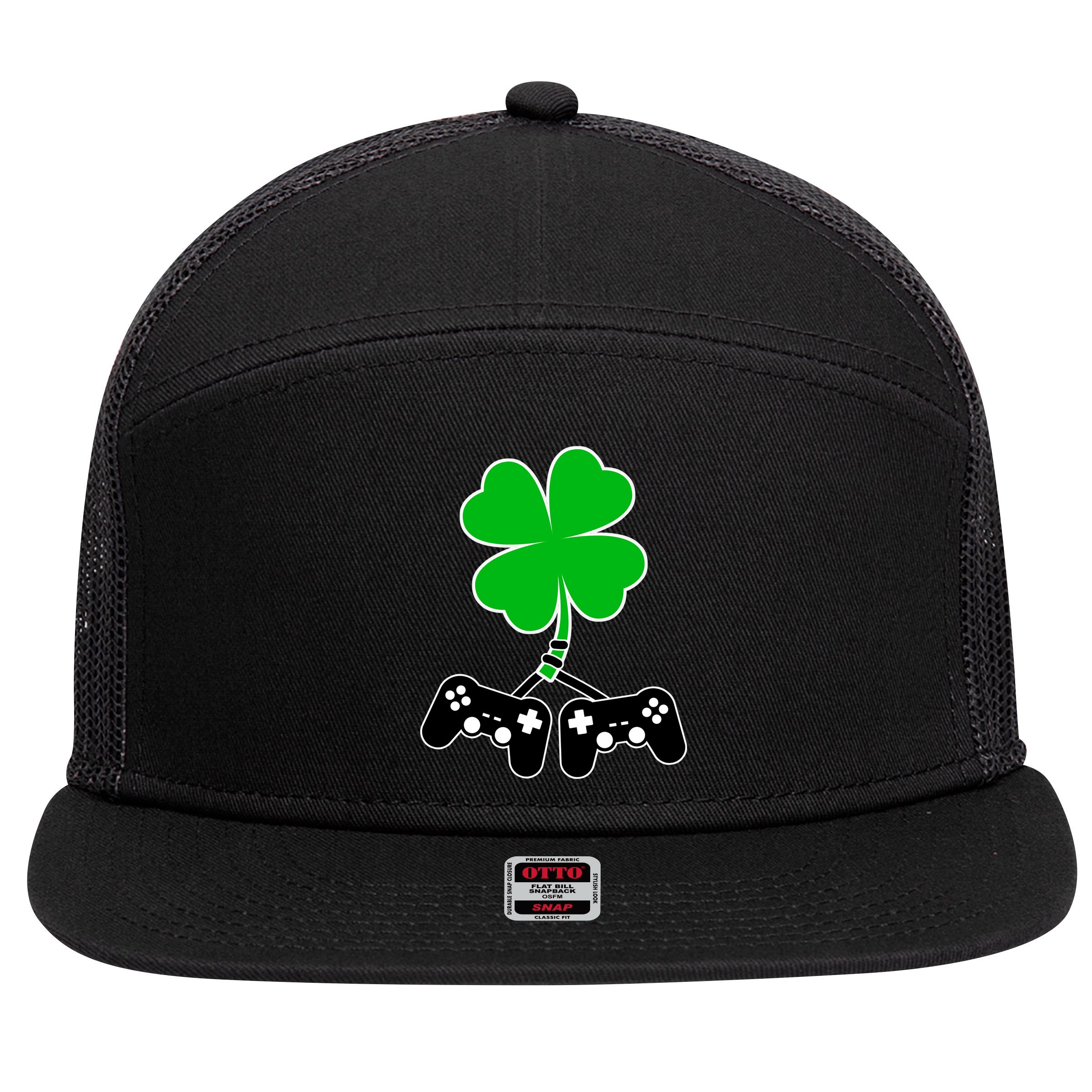 Controller Irish Cover St Patricks Day 7 Panel Mesh Trucker Snapback Hat