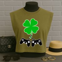 Controller Irish Cover St Patricks Day Garment-Dyed Women's Muscle Tee