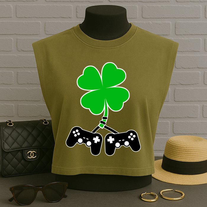 Controller Irish Cover St Patricks Day Garment-Dyed Women's Muscle Tee