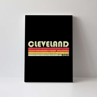 Cleveland Oh Ohio Funny City Home Roots Gift Retro 70s 80s Canvas