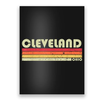 Cleveland Oh Ohio Funny City Home Roots Gift Retro 70s 80s Poster