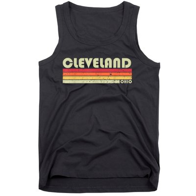 Cleveland Oh Ohio Funny City Home Roots Gift Retro 70s 80s Tank Top