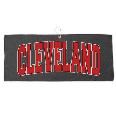 Cleveland Oh Ohio Varsity Style Usa Vintage Sports Great Gift Large Microfiber Waffle Golf Towel