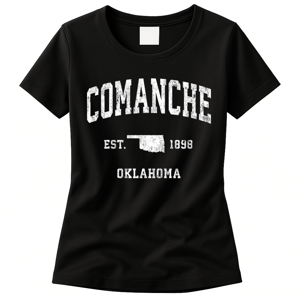 Comanche Oklahoma Ok Vintage Athletic Sports Womens T-Shirt
