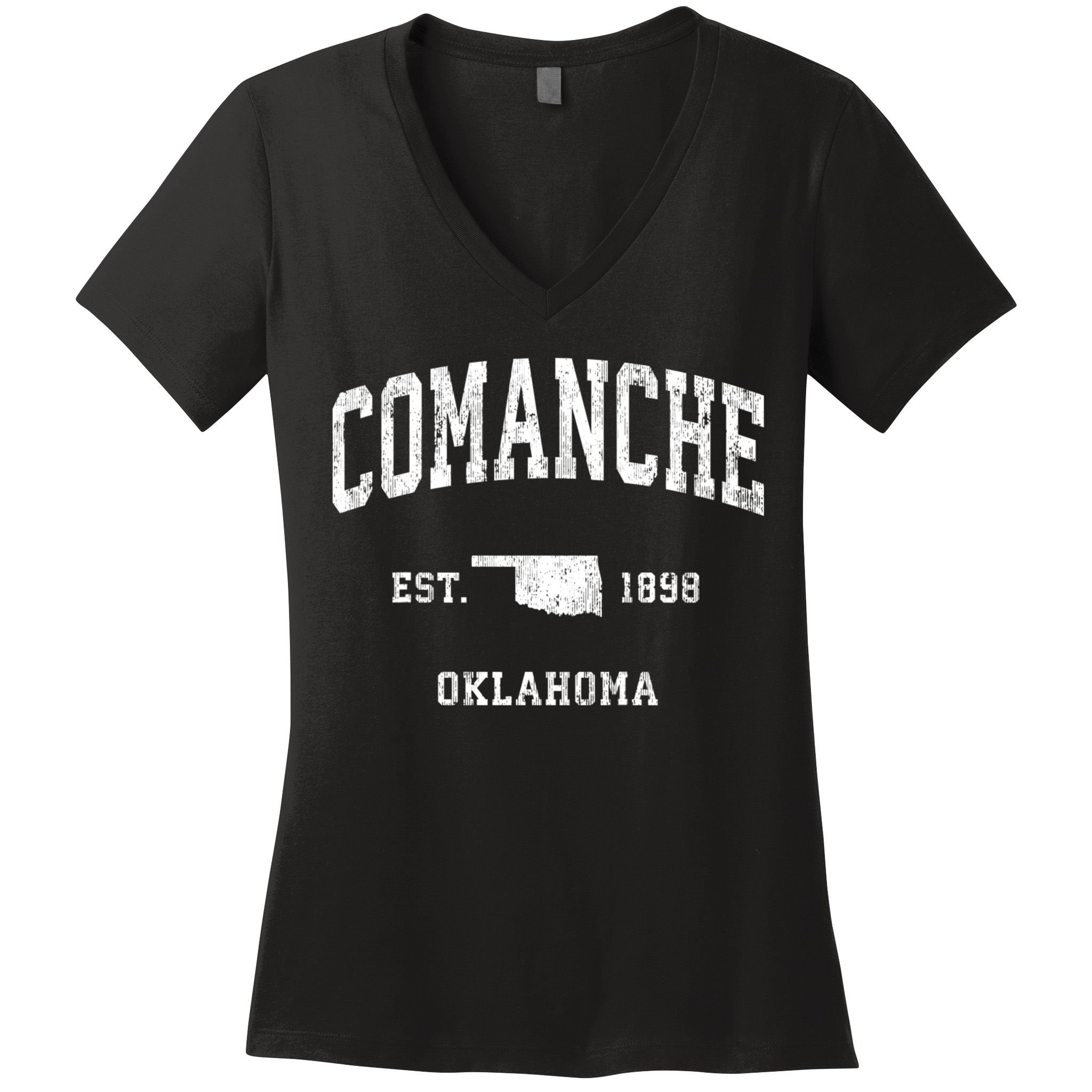Comanche Oklahoma Ok Vintage Athletic Sports Women's V-Neck T-Shirt