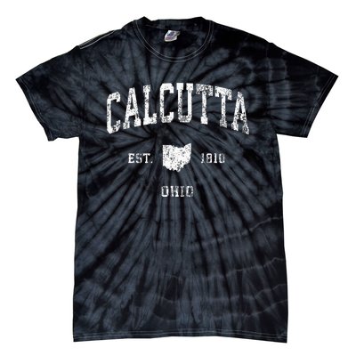 Calcutta Ohio Oh Vintage Athletic Sports Design Tie-Dye T-Shirt