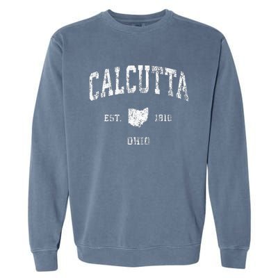 Calcutta Ohio Oh Vintage Athletic Sports Design Garment-Dyed Sweatshirt