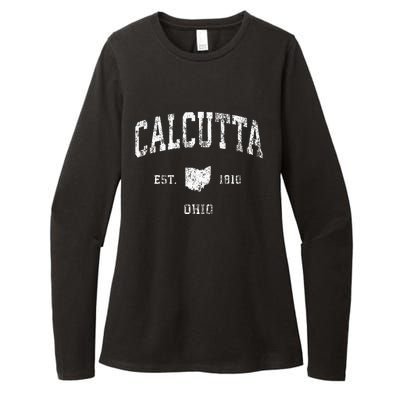 Calcutta Ohio Oh Vintage Athletic Sports Design Womens CVC Long Sleeve Shirt