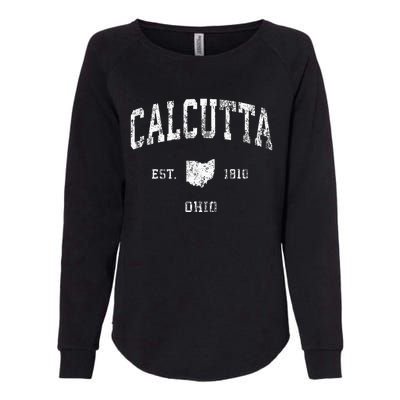 Calcutta Ohio Oh Vintage Athletic Sports Design Womens California Wash Sweatshirt