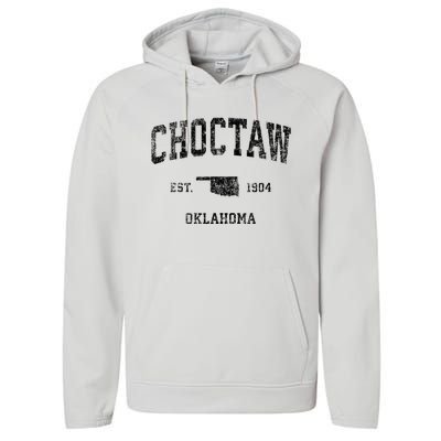 Choctaw Oklahoma Ok Vintage Sports Performance Fleece Hoodie