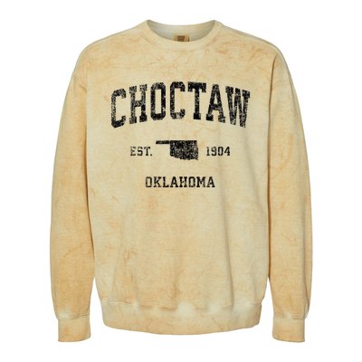 Choctaw Oklahoma Ok Vintage Sports Colorblast Crewneck Sweatshirt