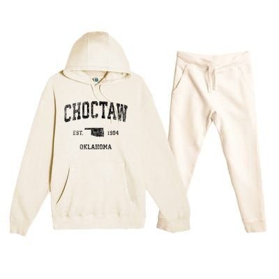 Choctaw Oklahoma Ok Vintage Sports Premium Hooded Sweatsuit Set