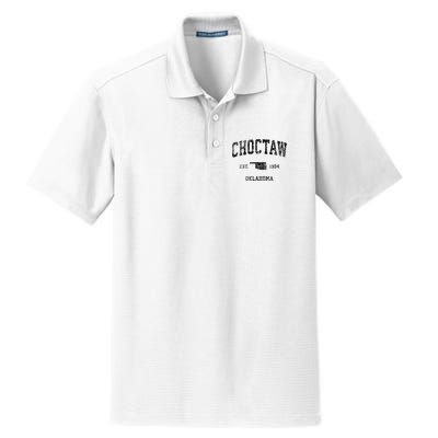 Choctaw Oklahoma Ok Vintage Sports Dry Zone Grid Polo