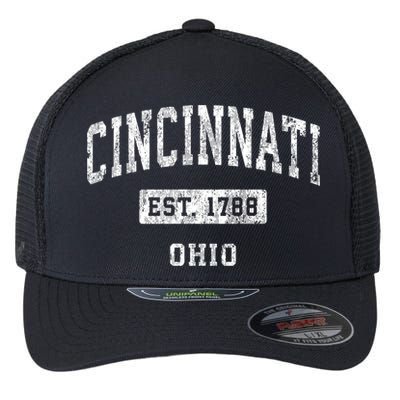 Cincinnati Ohio Oh Vintage Established Sports Flexfit Unipanel Trucker Cap