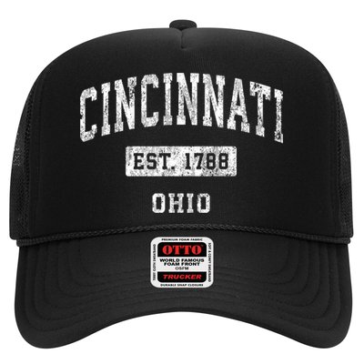 Cincinnati Ohio Oh Vintage Established Sports Trucker Hat